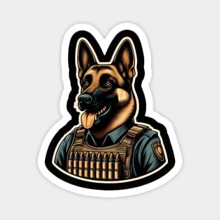 Belgian Malinois Soldier Magnet