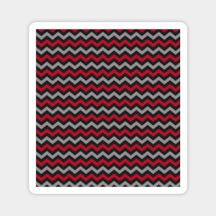 Red Black and Grey Chevron Zigzag Pattern Magnet