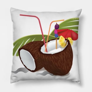 Tropical Coconut Drinks Pillow