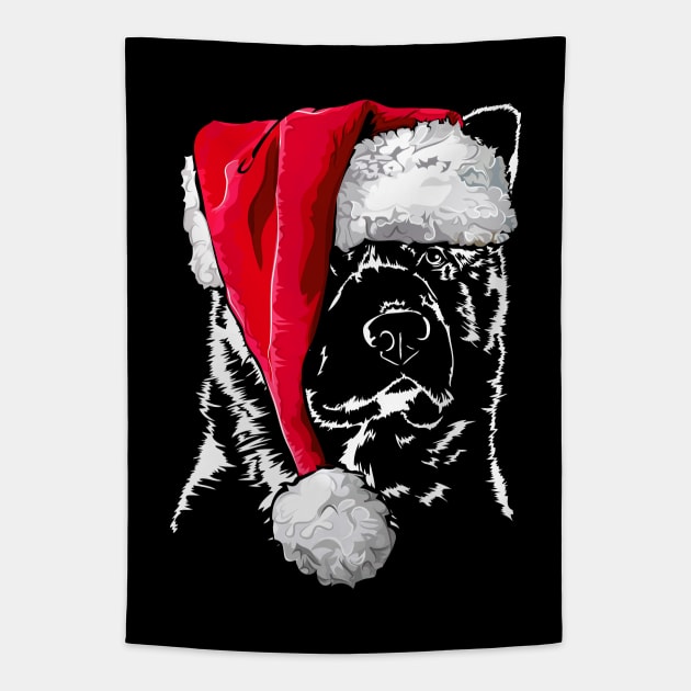 American Akita Santa Christmas dog mom Tapestry by wilsigns