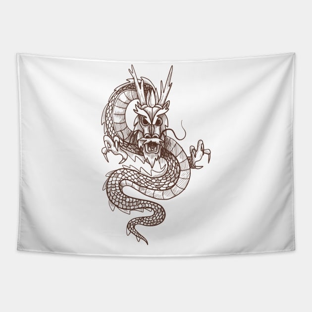 Traditional Chinese dragon Tapestry by MaiKStore