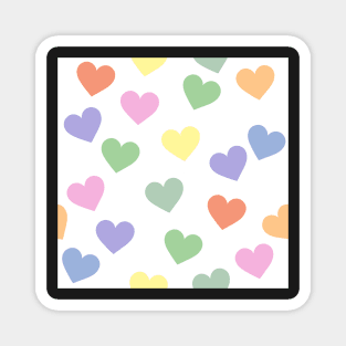 Bright pastels rainbow hearts print Magnet