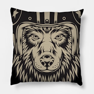 Vintage Wolf Rider Pillow