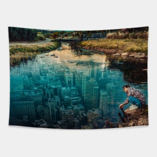 City under the River Tapestry