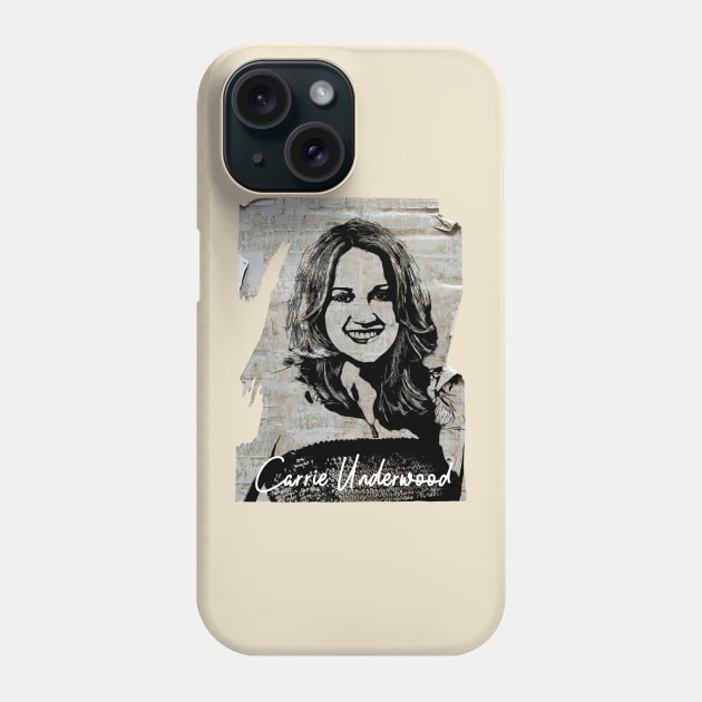 Carrie Underwood 80s Vintage Old Poster Phone Case by Hand And Finger