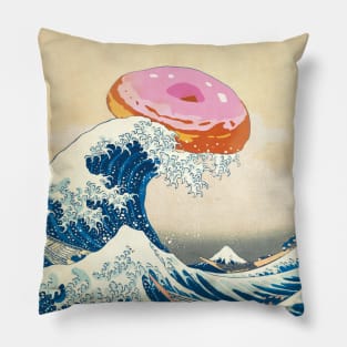 Donut lovers version of "The Great Wave off Kanagawa". Pillow