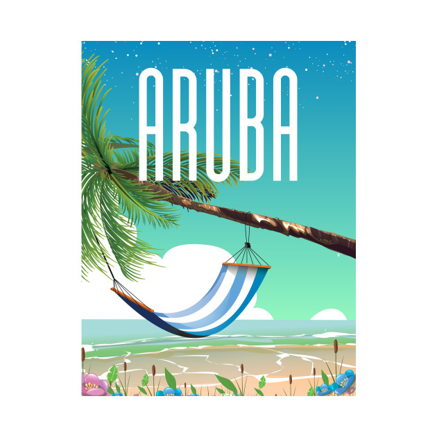 Aruba beach travel poster. by nickemporium1