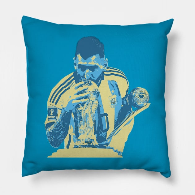 messi is Goat Worldcup Pillow by neng