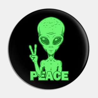 alien peace Pin