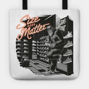 Sasquatch buying shoes, size does matter Tote