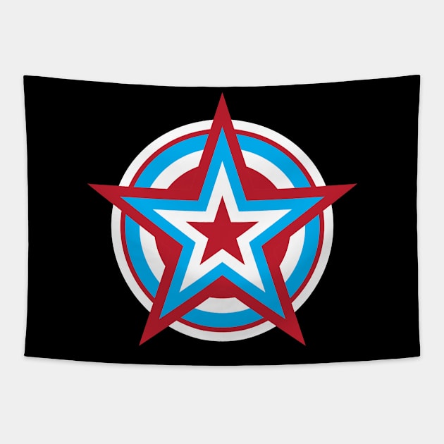 Badge Dark Background Tapestry by Vector Deluxe