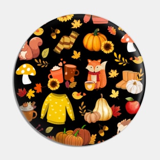 Thanksgiving Harvest Cute AnimalsT-Shirt Pin