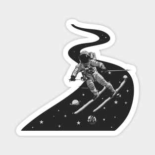 Astronaut Skiing On Funky Milky Way Magnet