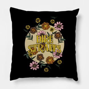 Dire Straits Name Personalized Flower Retro Floral 80s 90s Name Style Pillow