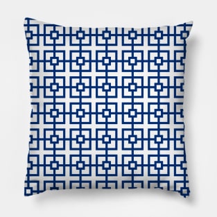 Blue Geometrical square design pattern Pillow