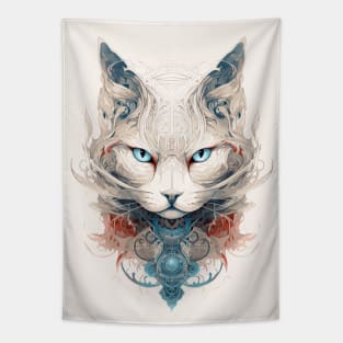 Mystical Cat Art Nouveau Tapestry