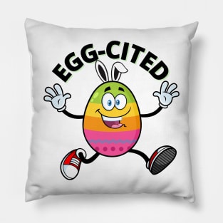 Egg-cited Funny Easter Egg Pillow