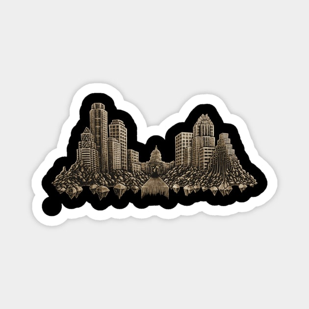 ATX Skyline Magnet by TX Tees