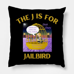 Donald J Trump Jailbird Dish Duty Pillow