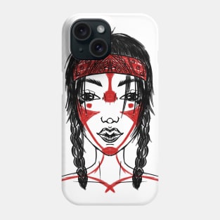 Girl with pigtails Phone Case