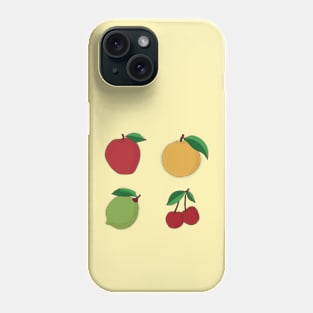 Apple, Orange, Lemon and Cherry Fruits Phone Case