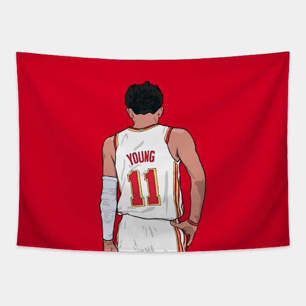 Trae Young Back-To Tapestry by rattraptees