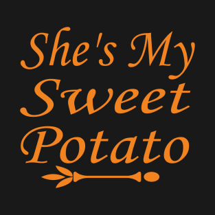 She's My Sweet Potato Thanksgiving Halloween Matching Couple T-Shirt