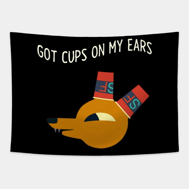 Got cups on my ears Night in the woods Tapestry by MigiDesu