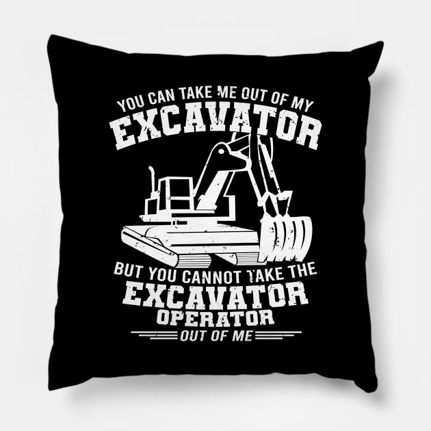 Excavator operator clothes for men Pillow by HBfunshirts