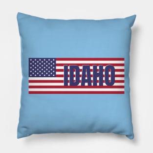 Idaho State in American Flag Pillow