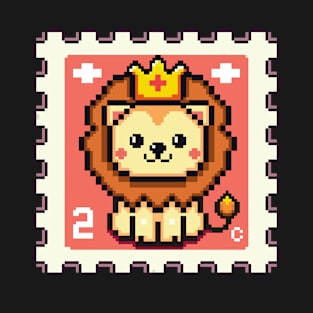 Lion postage stamp | Pixel Art | T-Shirt