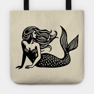 Woodcut Mermaid Tote