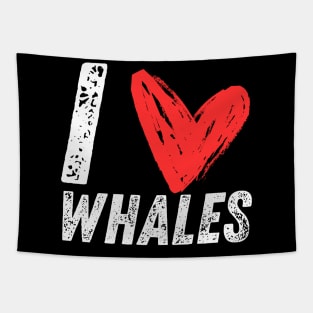 I Love Whales Tapestry