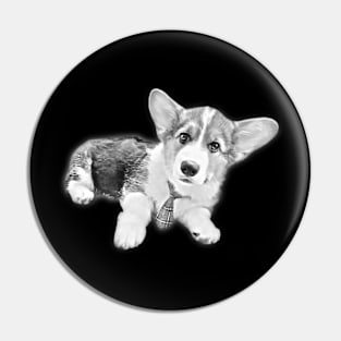 Pembroke Welsh Corgi Sleep Sketch Pin