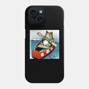 Ukiyo-e cat in canoe Phone Case