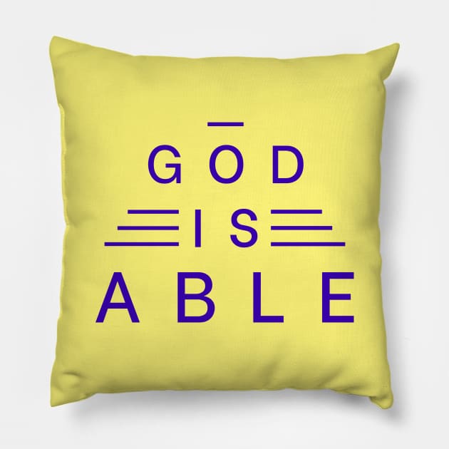 God Is Able | Christian Typography Pillow by All Things Gospel