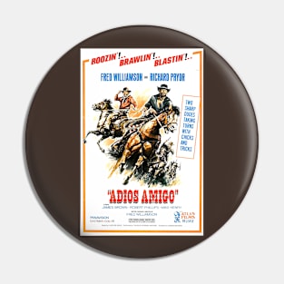 Vintage Western Movie Poster - Adios Amigo Pin