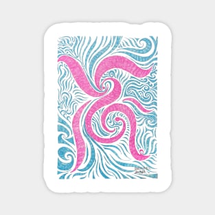 Psychedelic monogram Magnet