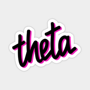 Greek Alphabet: theta (black-pink) Magnet