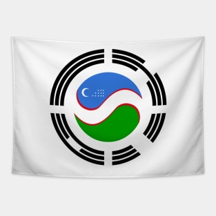 Korean Uzbekistani Multinational Patriot Flag Series Tapestry