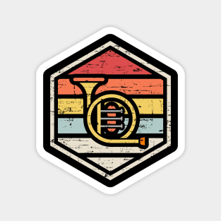 Retro Badge French Horn Magnet