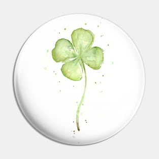 Four Leaf Clover Watercolor Pin