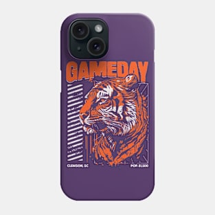 Vintage Gameday Tiger // Purple and Orange Awesome Tiger // Football Game Day Phone Case