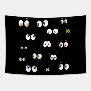 Glowing in the dark colorful spooky eyes Halloween design Tapestry