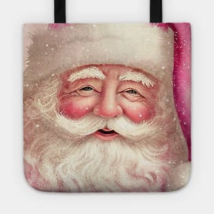 Retro Vintage Pink Santa Claus Tote