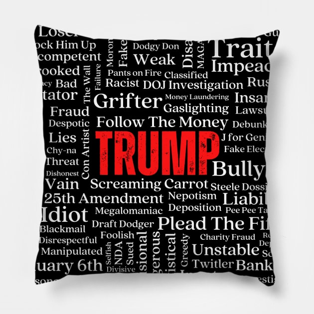 Trump Wordcloud Pillow by Daz Art & Designs