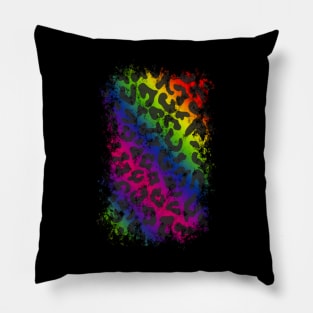 Rainbow Cheetah Stripes Pillow