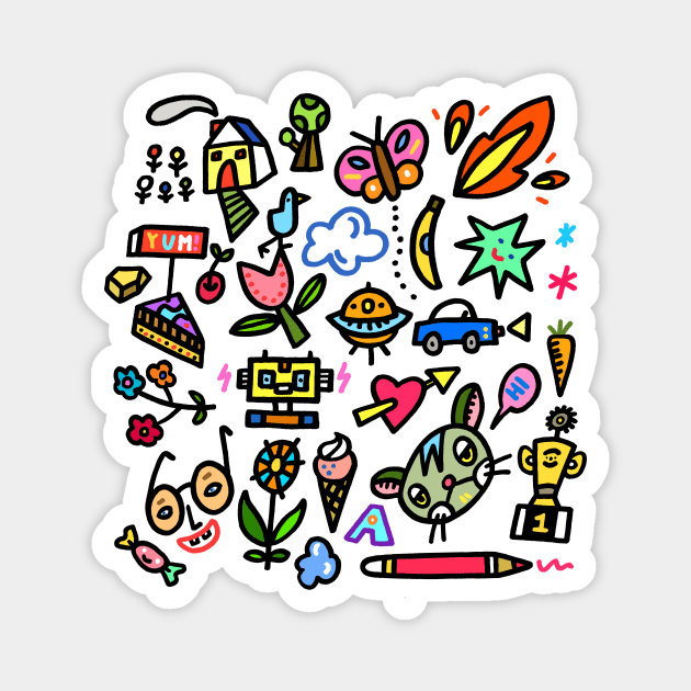 Doodle Mix Magnet by AdrianaStore