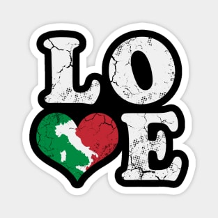 Love Italia Italy Map Italian Flag Heart Magnet