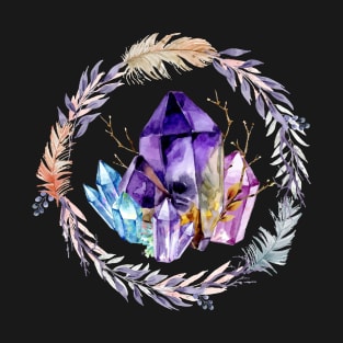 Amethyst And Blue Topaz Crystal Magic T-Shirt